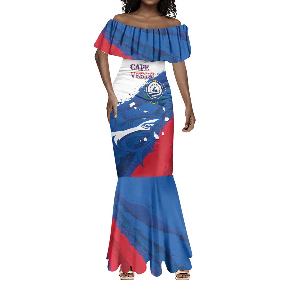Cape Verde Football Custom Mermaid Dress Tubaroes Azuis Glory World Cup - African Pride