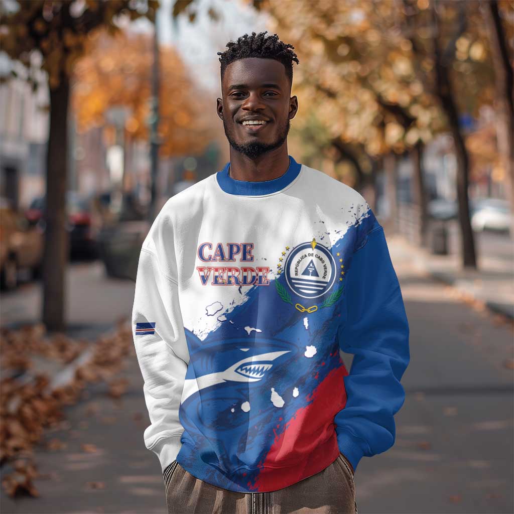 Cape Verde Football Custom Sweatshirt Tubaroes Azuis Glory World Cup - African Pride