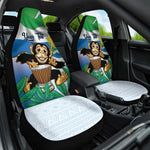 Personalised Afro Sierra Leone Car Seat Cover Chimp With Drum - Happy Independence Day