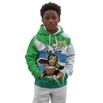 Personalised Afro Sierra Leone Kid Hoodie Chimp With Drum - Happy Independence Day