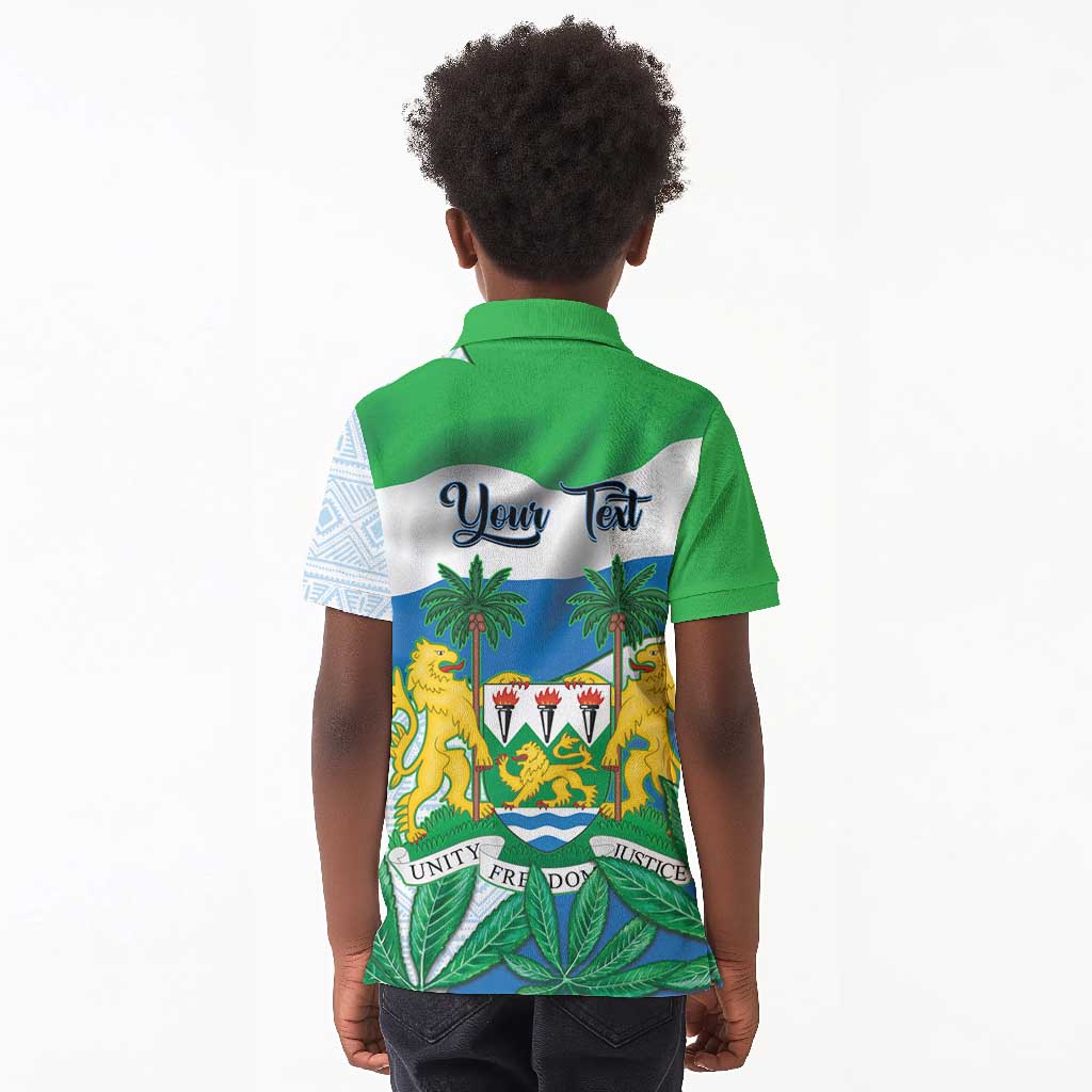 Personalised Afro Sierra Leone Kid Polo Shirt Chimp With Drum - Happy Independence Day