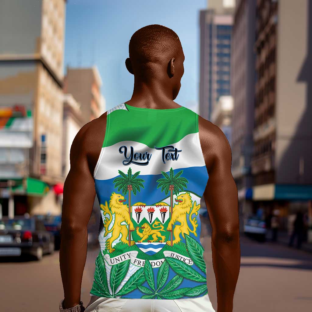 Personalised Afro Sierra Leone Men Tank Top Chimp With Drum - Happy Independence Day