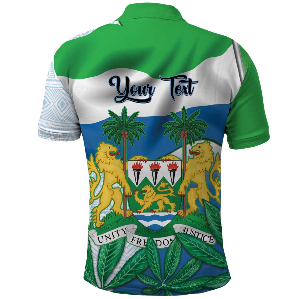 Personalised Afro Sierra Leone Polo Shirt Chimp With Drum - Happy Independence Day