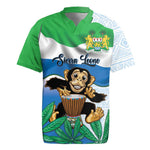 Personalised Afro Sierra Leone Rugby Jersey Chimp With Drum - Happy Independence Day