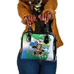 Personalised Afro Sierra Leone Shoulder Handbag Chimp With Drum - Happy Independence Day