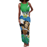 Personalised Afro Sierra Leone Tank Maxi Dress Chimp With Drum - Happy Independence Day