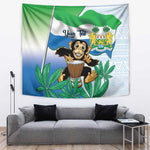 Personalised Afro Sierra Leone Tapestry Chimp With Drum - Happy Independence Day