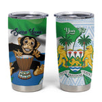 Personalised Afro Sierra Leone Tumbler Cup Chimp With Drum - Happy Independence Day