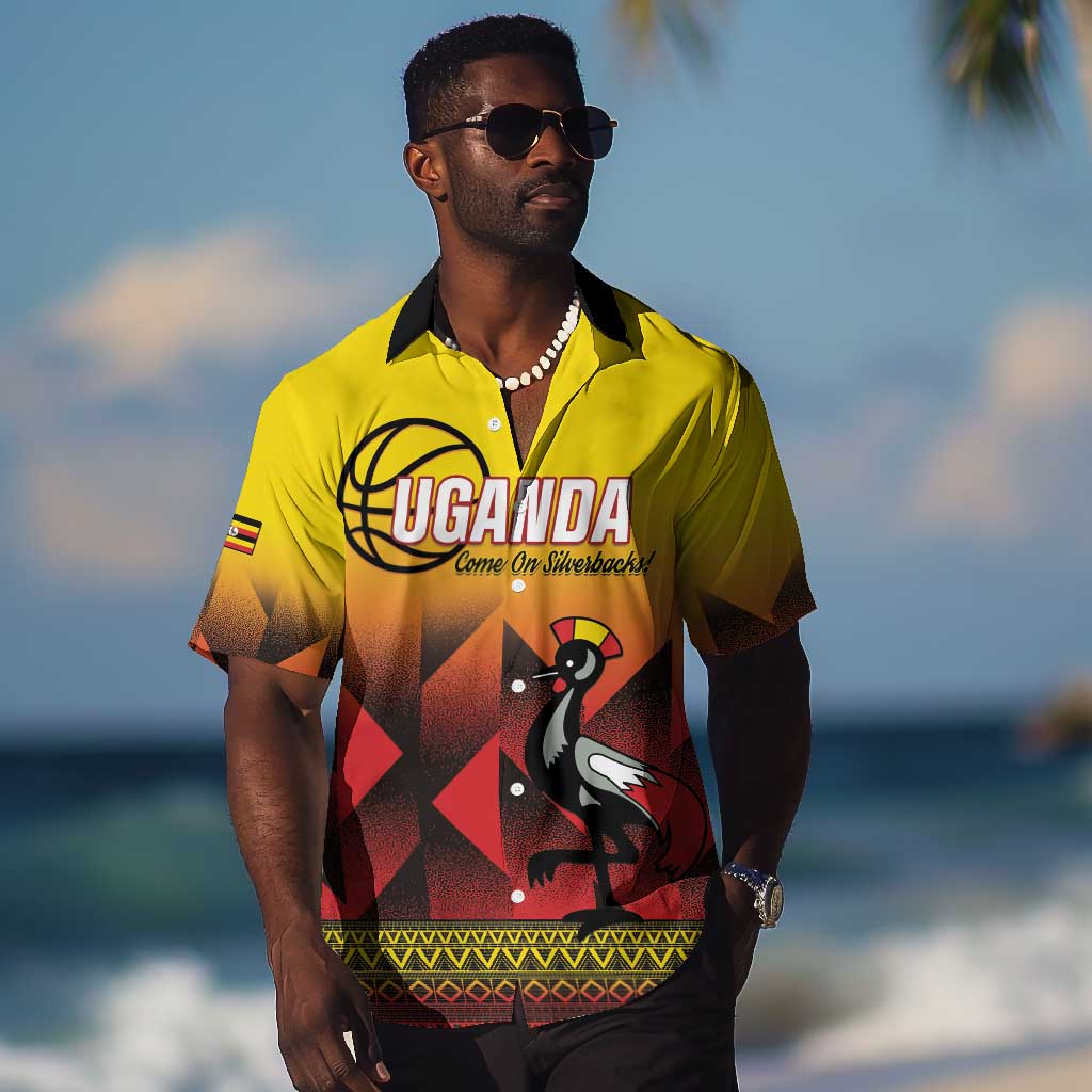 Afro Basketball Custom Uganda Hawaiian Shirt Come On Silverbacks African Pattern - African Pride