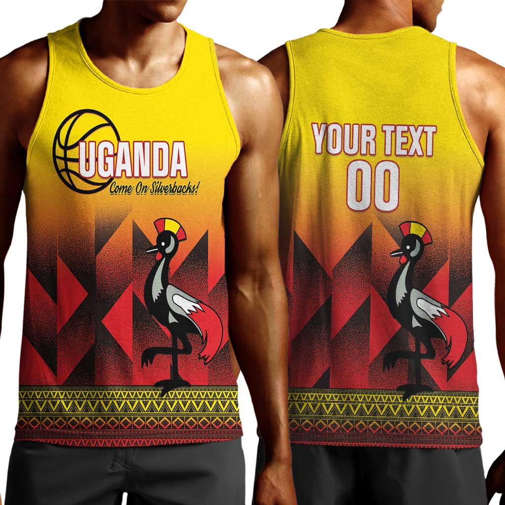 Afro Basketball Custom Uganda Men Tank Top Come On Silverbacks African Pattern - African Pride