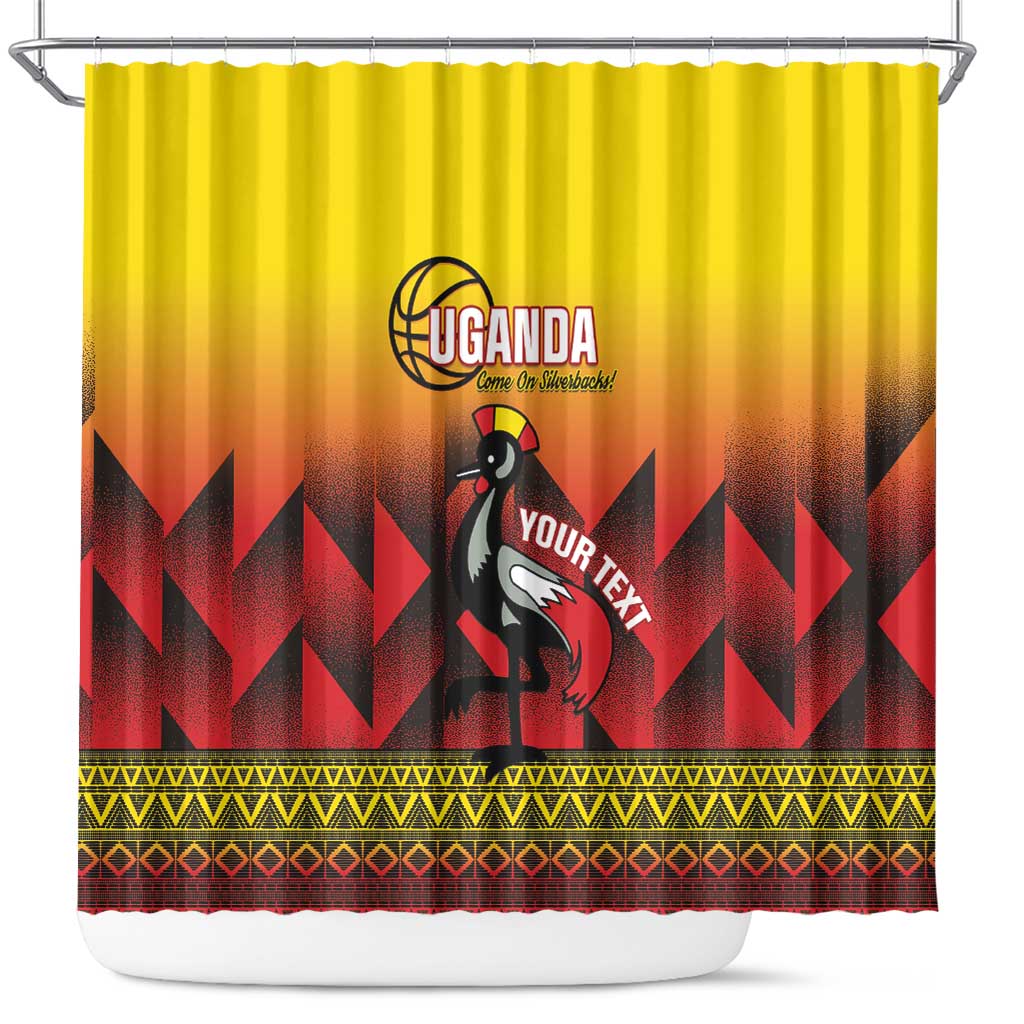 Afro Basketball Custom Uganda Shower Curtain Come On Silverbacks African Pattern - African Pride