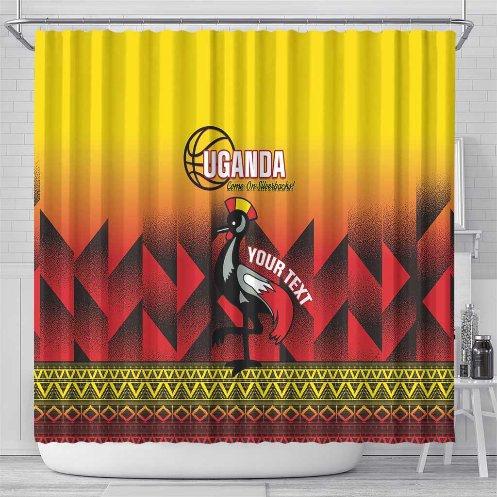 Afro Basketball Custom Uganda Shower Curtain Come On Silverbacks African Pattern - African Pride