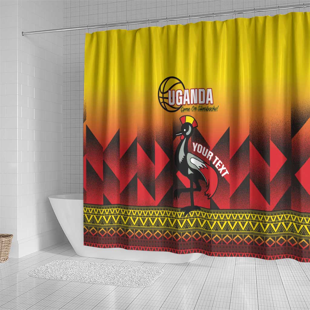 Afro Basketball Custom Uganda Shower Curtain Come On Silverbacks African Pattern - African Pride