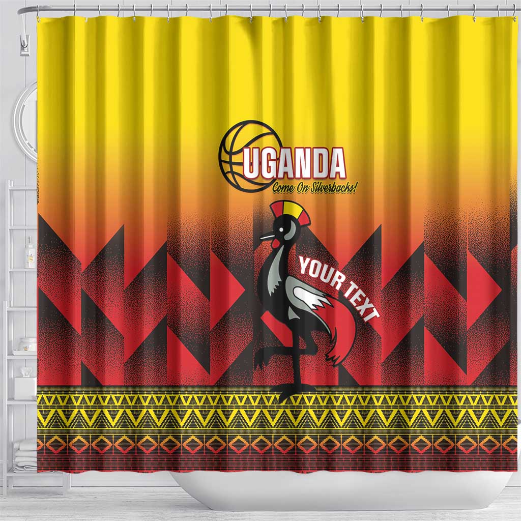 Afro Basketball Custom Uganda Shower Curtain Come On Silverbacks African Pattern - African Pride