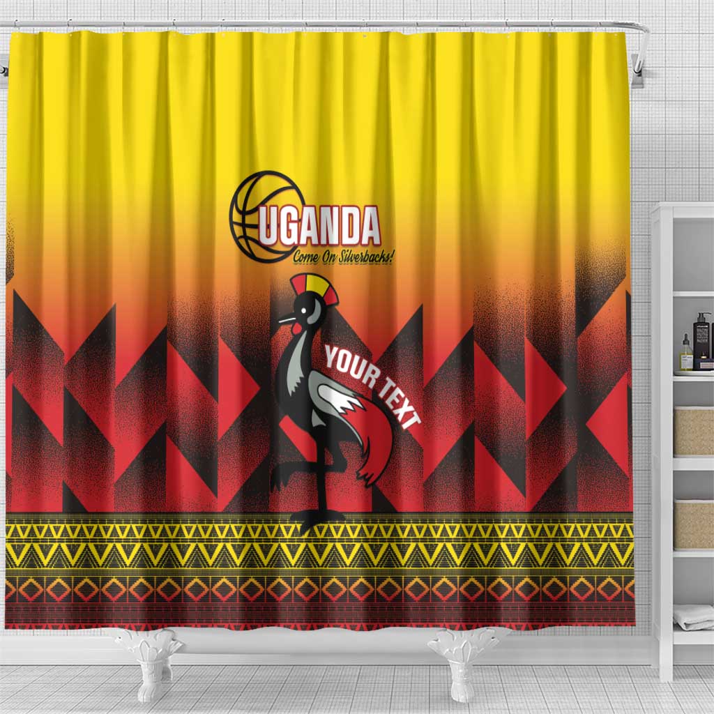 Afro Basketball Custom Uganda Shower Curtain Come On Silverbacks African Pattern - African Pride