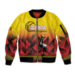 Afro Basketball Custom Uganda Sleeve Zip Bomber Jacket Come On Silverbacks African Pattern - African Pride
