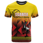 Afro Basketball Custom Uganda T shirt Come On Silverbacks African Pattern - African Pride