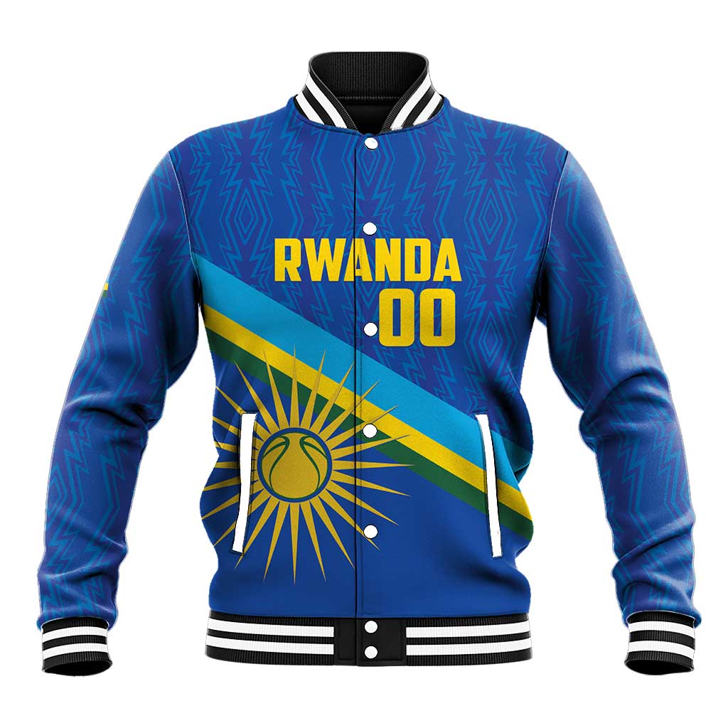 Afro Basketball Custom Rwanda Baseball Jacket Go Champions Imigongo Folk Pattern - African Pride