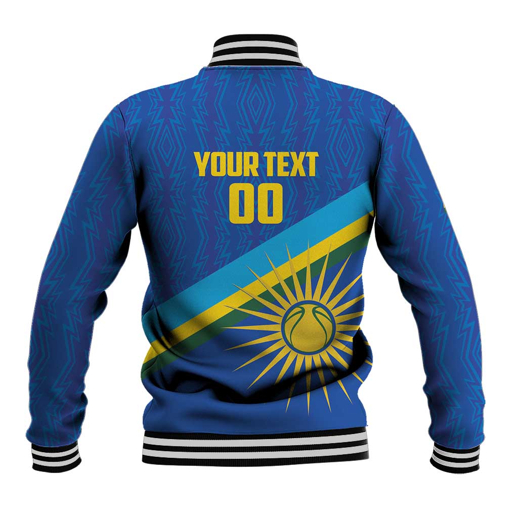 Afro Basketball Custom Rwanda Baseball Jacket Go Champions Imigongo Folk Pattern - African Pride