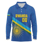 Afro Basketball Custom Rwanda Long Sleeve Polo Shirt Go Champions Imigongo Folk Pattern - African Pride
