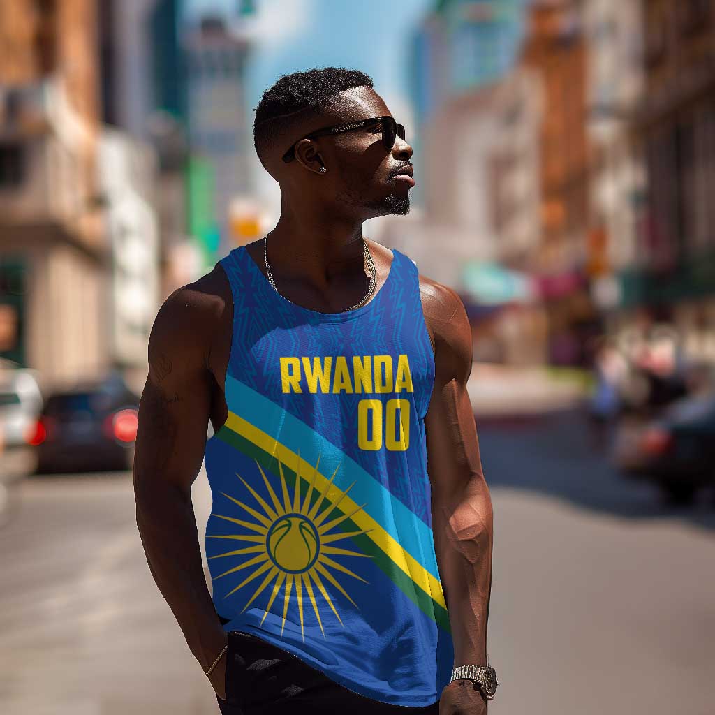 Afro Basketball Custom Rwanda Men Tank Top Go Champions Imigongo Folk Pattern - African Pride