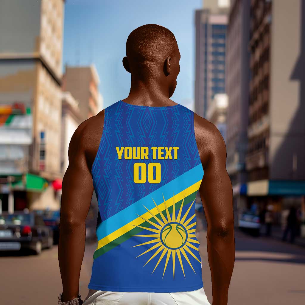 Afro Basketball Custom Rwanda Men Tank Top Go Champions Imigongo Folk Pattern - African Pride