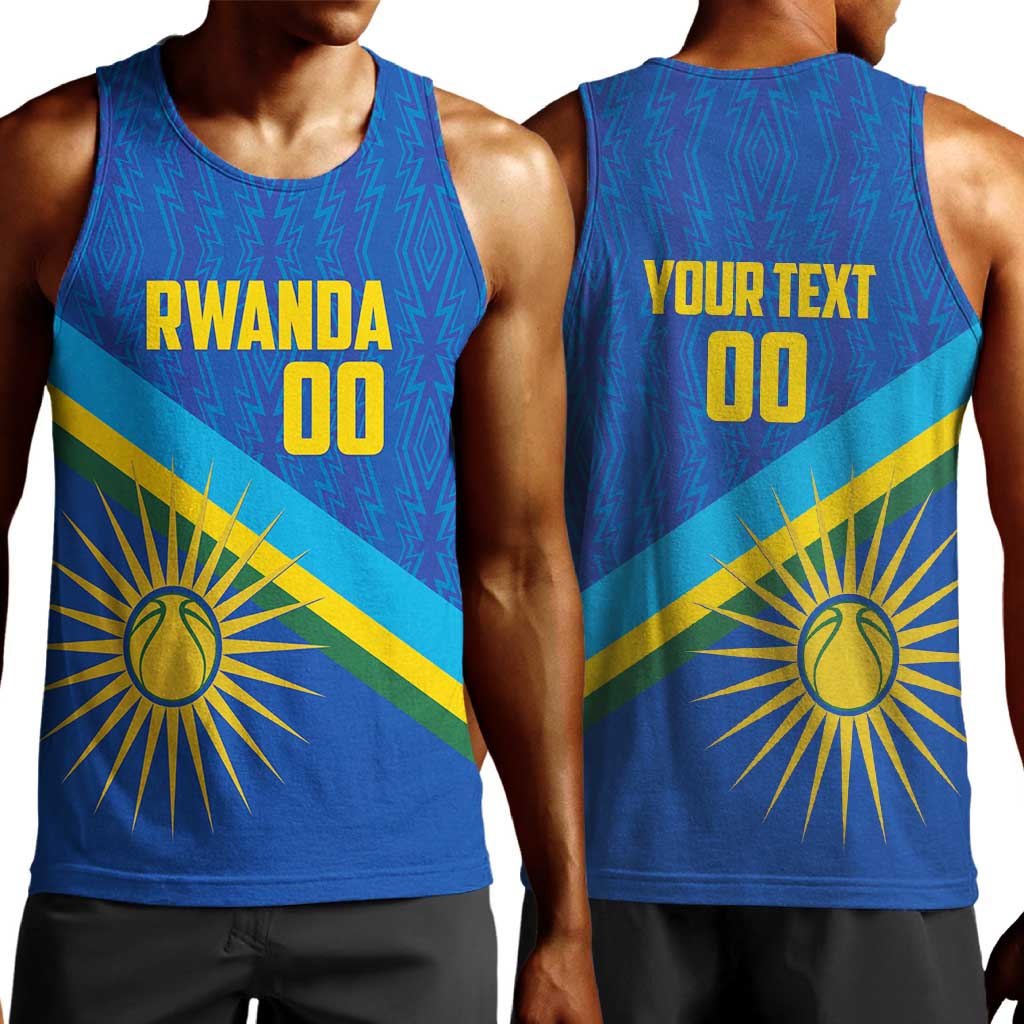 Afro Basketball Custom Rwanda Men Tank Top Go Champions Imigongo Folk Pattern - African Pride