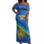 Afro Basketball Custom Rwanda Off Shoulder Maxi Dress Go Champions Imigongo Folk Pattern - African Pride