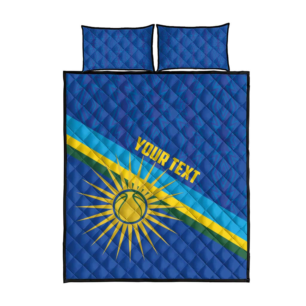 Afro Basketball Custom Rwanda Quilt Bed Set Go Champions Imigongo Folk Pattern - African Pride