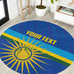 Afro Basketball Custom Rwanda Round Carpet Go Champions Imigongo Folk Pattern - African Pride