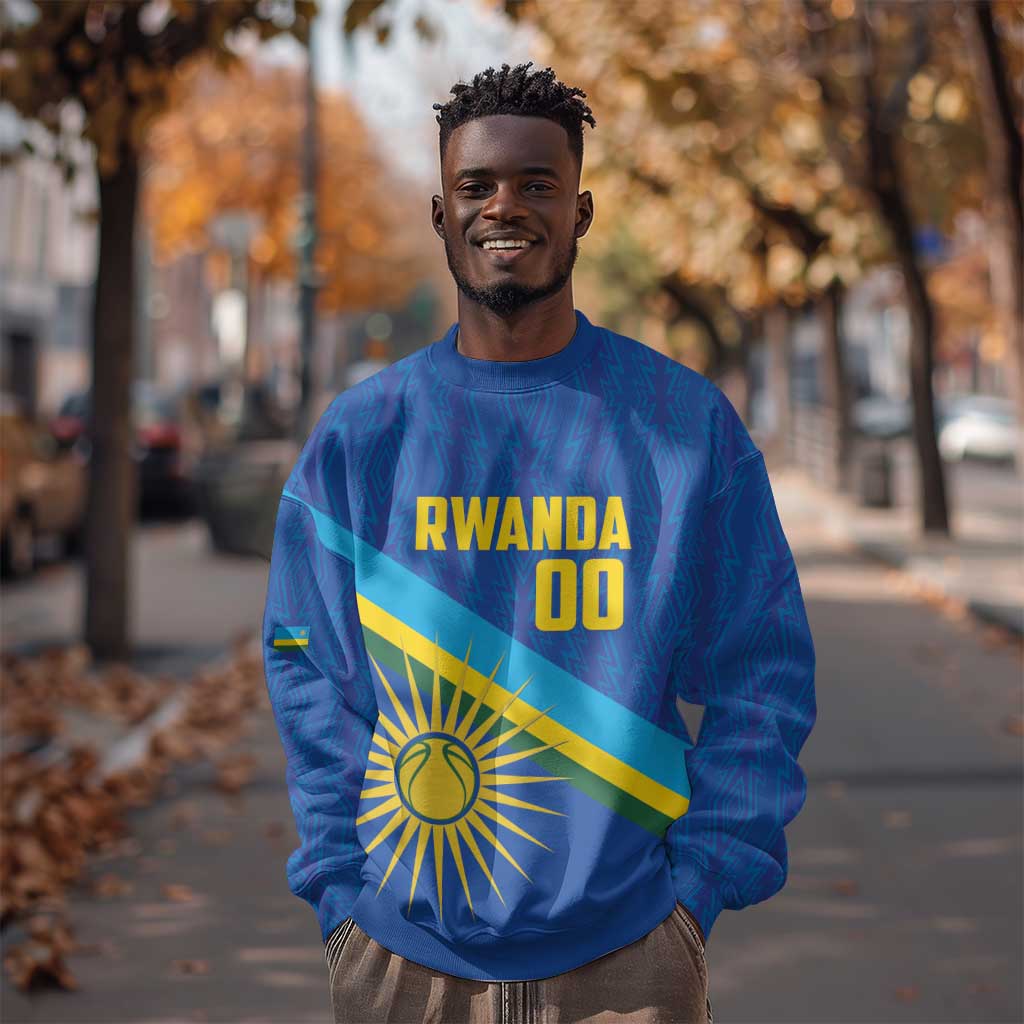Afro Basketball Custom Rwanda Sweatshirt Go Champions Imigongo Folk Pattern - African Pride