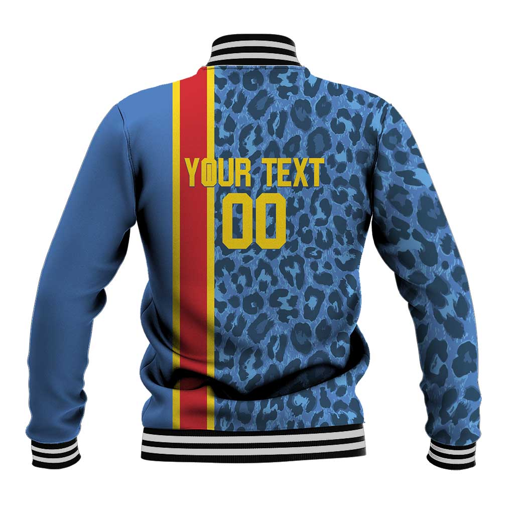 Afro Basketball Custom DR Congo Baseball Jacket Come On Leopards Skin Pattern - African Pride