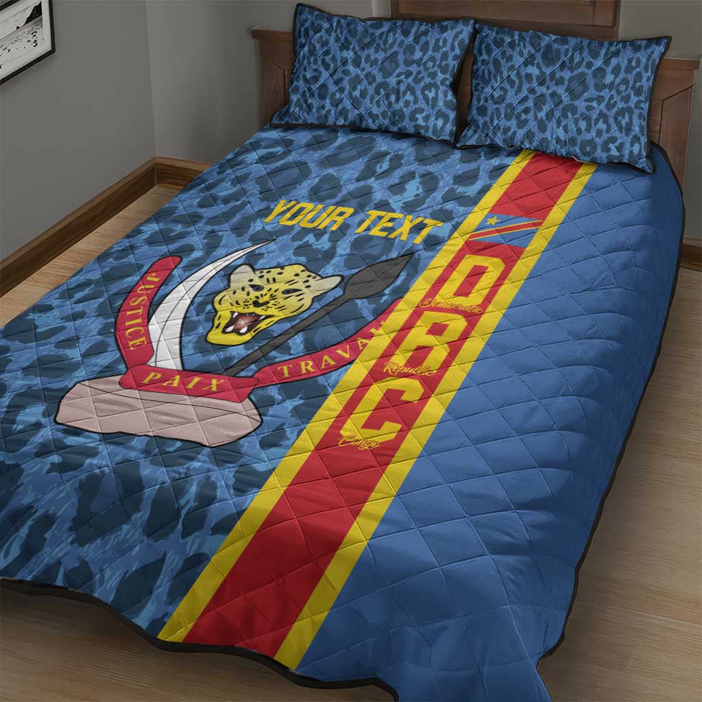 Afro Basketball Custom DR Congo Quilt Bed Set Come On Leopards Skin Pattern - African Pride