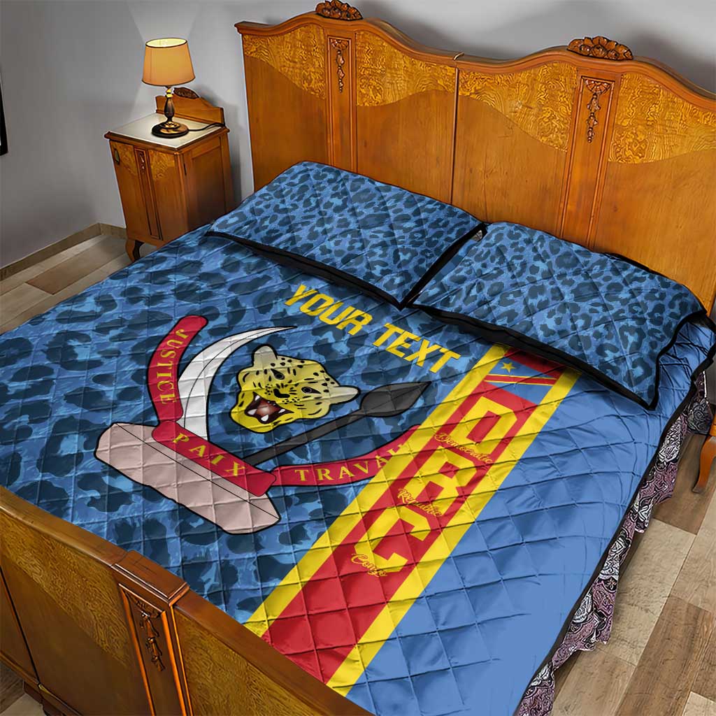Afro Basketball Custom DR Congo Quilt Bed Set Come On Leopards Skin Pattern - African Pride