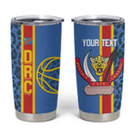 Afro Basketball Custom DR Congo Tumbler Cup Come On Leopards Skin Pattern - African Pride