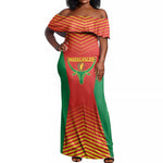 Afro Basketball Custom Madagascar Off Shoulder Maxi Dress Come On Angel Manzano - African Pride