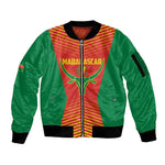 Afro Basketball Custom Madagascar Sleeve Zip Bomber Jacket Come On Angel Manzano - African Pride