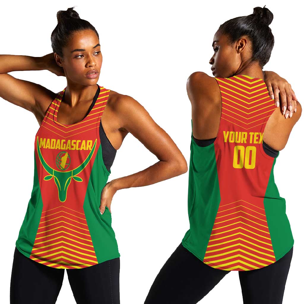 Afro Basketball Custom Madagascar Women Racerback Tank Come On Angel Manzano - African Pride