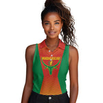Afro Basketball Custom Madagascar Women Sleeveless Polo Shirt Come On Angel Manzano - African Pride
