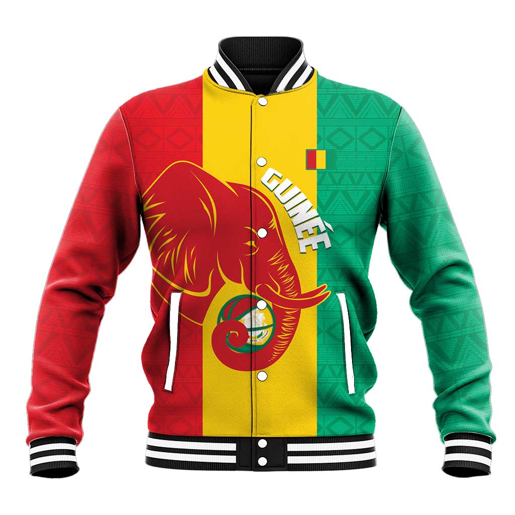 Afro Basketball Custom Guinea Baseball Jacket Syli Nationale African Pattern - African Pride