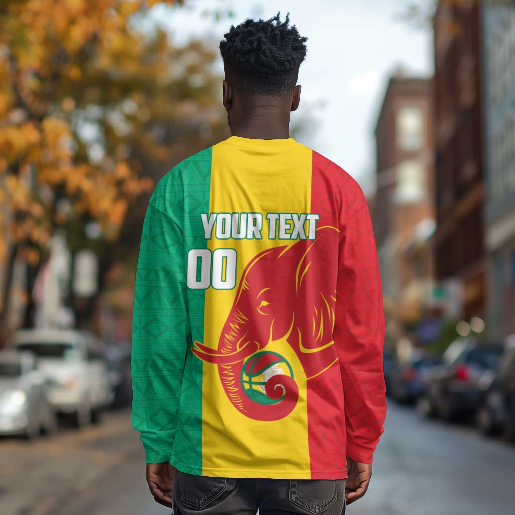 Afro Basketball Custom Guinea Long Sleeve Shirt Syli Nationale African Pattern - African Pride