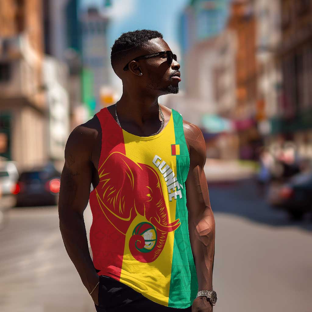 Afro Basketball Custom Guinea Men Tank Top Syli Nationale African Pattern - African Pride