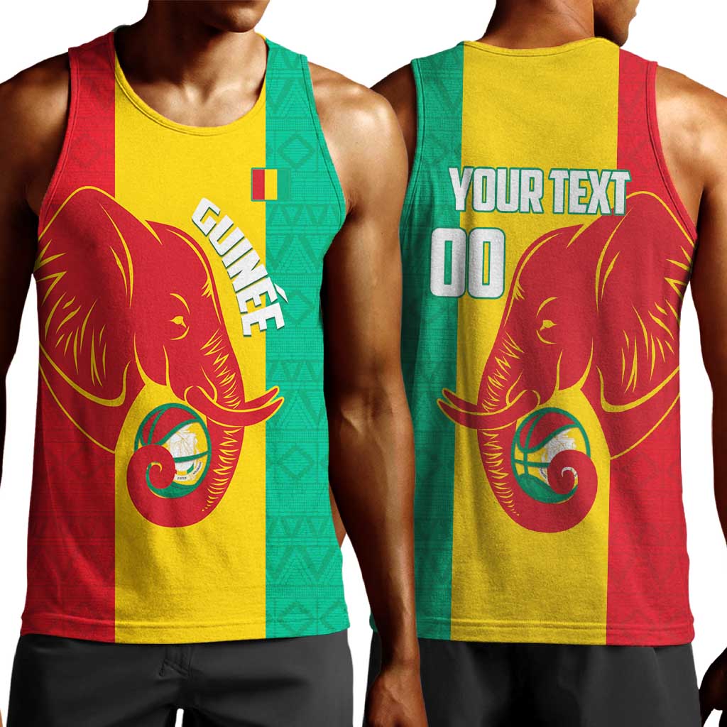 Afro Basketball Custom Guinea Men Tank Top Syli Nationale African Pattern - African Pride