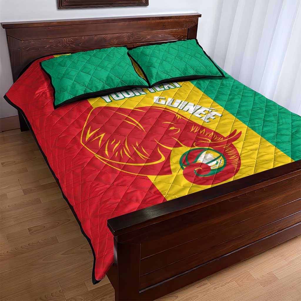 Afro Basketball Custom Guinea Quilt Bed Set Syli Nationale African Pattern - African Pride