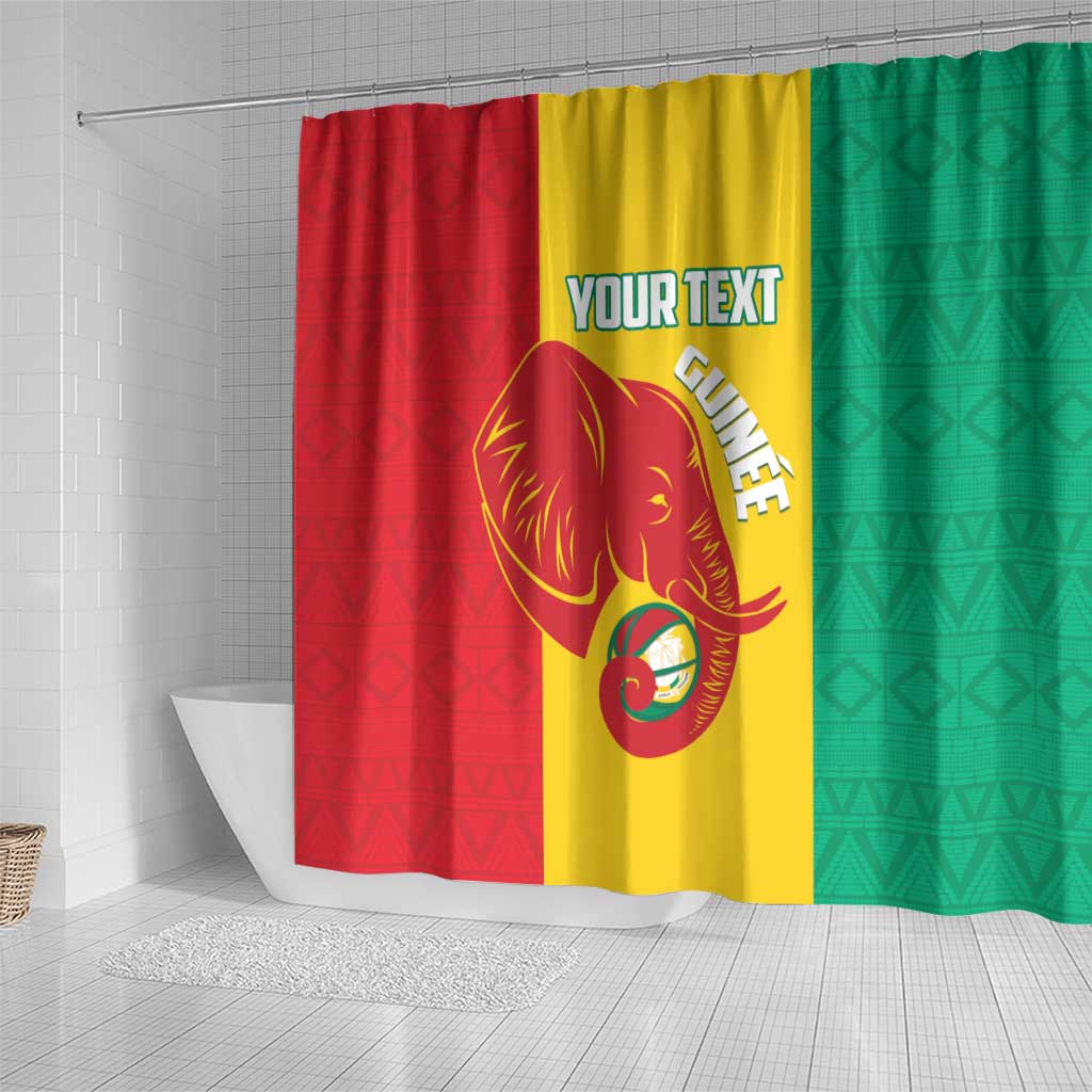 Afro Basketball Custom Guinea Shower Curtain Syli Nationale African Pattern - African Pride