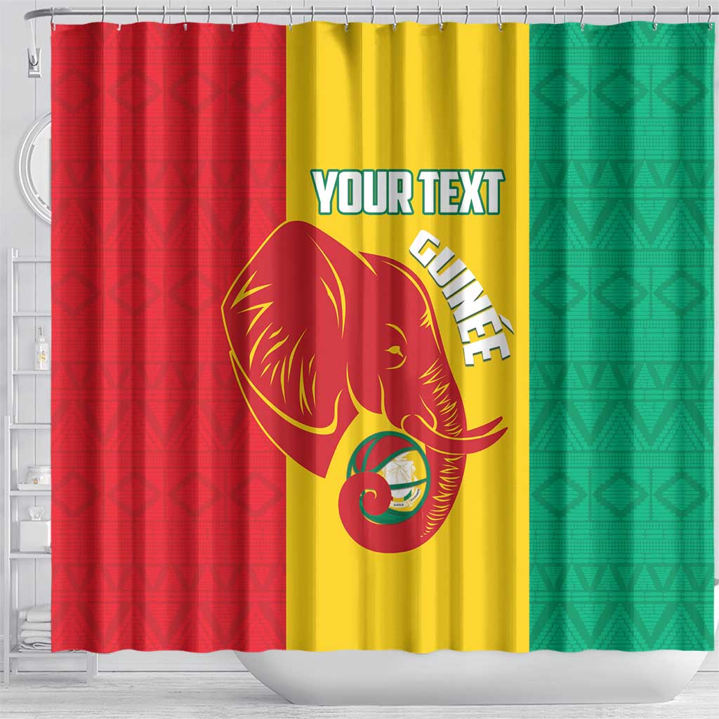 Afro Basketball Custom Guinea Shower Curtain Syli Nationale African Pattern - African Pride