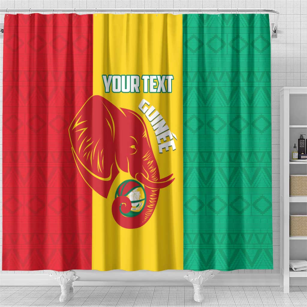 Afro Basketball Custom Guinea Shower Curtain Syli Nationale African Pattern - African Pride