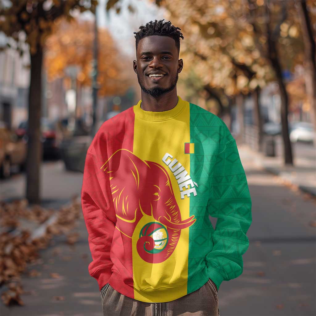Afro Basketball Custom Guinea Sweatshirt Syli Nationale African Pattern - African Pride