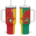 Afro Basketball Custom Guinea Tumbler With Handle Syli Nationale African Pattern - African Pride