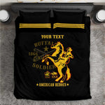 Personalized Afro Buffalo Soldiers Bedding Set BSMC United States Army Black